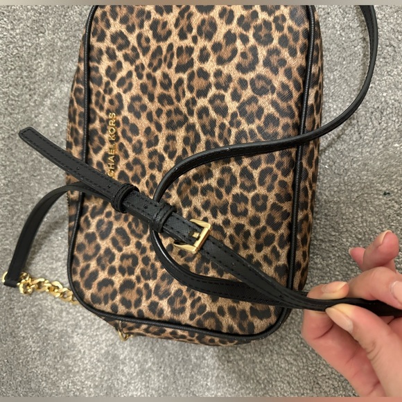 Michael Kors Cheetah Print Leather Crossbody Bag - Picture 4 of 5